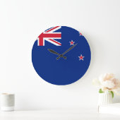 Neuseeländische Flagge Große Wanduhr (Zuhause)