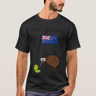 Neuseeländische Flagge Kiwi Bird T-Shirt