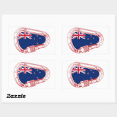 Neuseeländische Flagge Kletterer Carabiner Rechteckiger Aufkleber (Blatt)