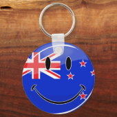 Neuseeländische Flagge lächeln Schlüsselanhänger (Vorderseite)