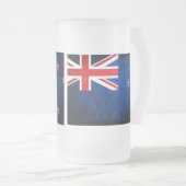 Neuseeländische Flagge; Mattglas Bierglas (VorderseiteRechts)