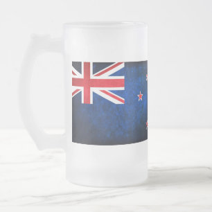 Neuseeländische Flagge; Mattglas Bierglas
