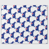 Neuseeländische Flagge mit Kiwi-Silhouette Geschenkpapier (Flach)