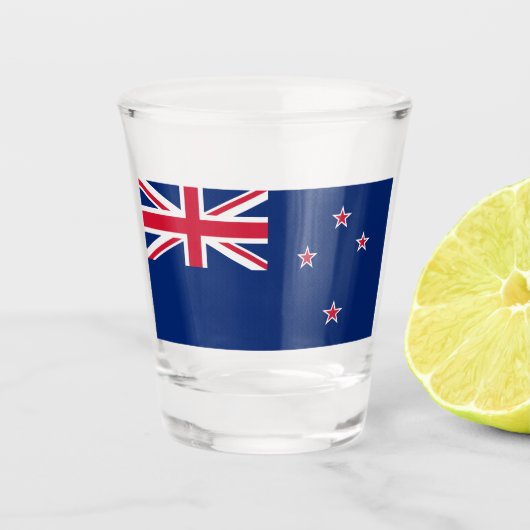 Neuseeländische Flagge (NZ) Schnapsglas (Vorderseite)