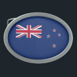 Neuseeländische Flagge Ovale Gürtelschnalle<br><div class="desc">Patriotische Flagge Neuseelands.</div>