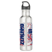 Neuseeländische Flagge Patriotisch Edelstahlflasche (Rückseite)