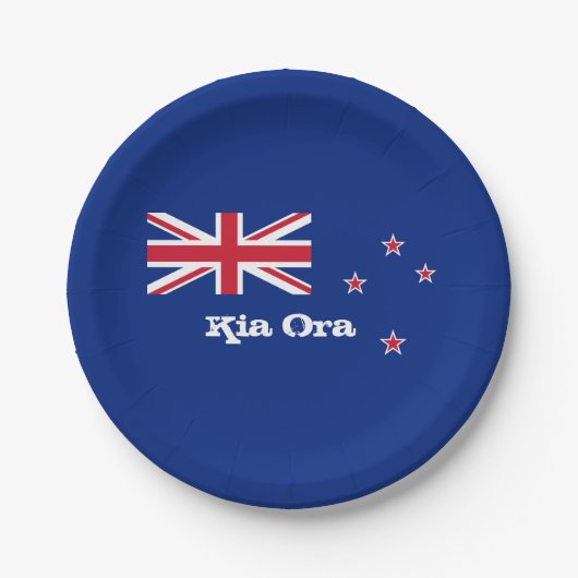 Neuseeländische Flaggen-Party-Teller, Sport- und R Pappteller (Vorderseite)
