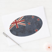 Neuseeländische Flaggenkleber Ovaler Aufkleber (Umschlag)