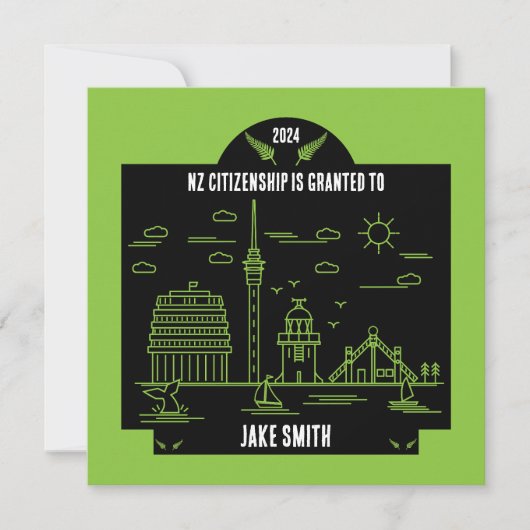Neuseeländische Staatsbürgerschaft - Geschenk Karte (Vorderseite)