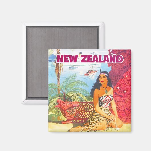 Neuseeländische Vintage Magnet (Vorderseite/Rückseite)