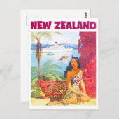 Neuseeländische Vintage Postkarte (Vorne/Hinten)