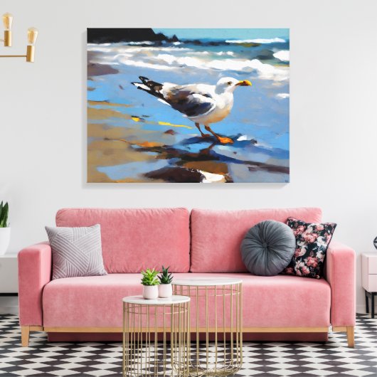Neuseeländischer Gull - überzogene Canvas Print Leinwanddruck (Insitu (Wohnzimmer))