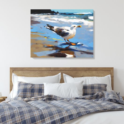 Neuseeländischer Gull - überzogene Canvas Print Leinwanddruck (Insitu (Schlafzimmer))