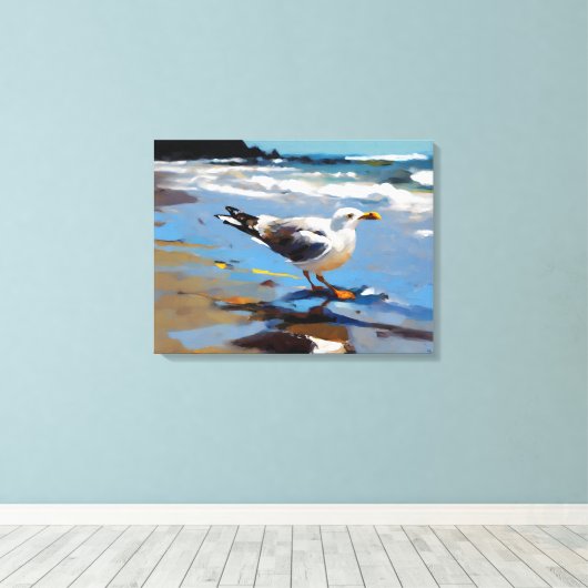 Neuseeländischer Gull - überzogene Canvas Print Leinwanddruck (Insitu (Holzboden))