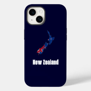 Neuseeländischer Navy Blue Hand Sketch Style Case-Mate iPhone 14 Hülle