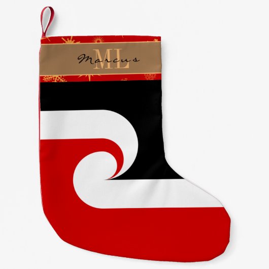 Neuseeländischer Strumpf, Maori Flag, Wave / Surf Kleiner Weihnachtsstrumpf (Vorderseite)