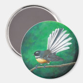 Neuseeländischer Vogelgeflügel (Piwakawaka) - Magn Magnet (Vorderseite/Rückseite)