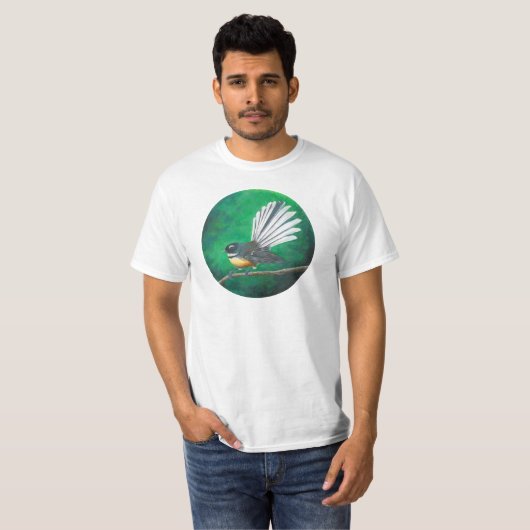 Neuseeländischer Vogelgeflügel (Piwakawaka) - T - T-Shirt (Vorne ganz)