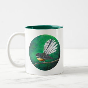 Neuseeländischer Vogelgeflügel (Piwakawaka) - Ta Zweifarbige Tasse