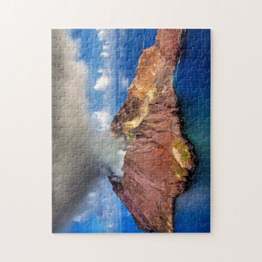 Neuseeländischer Vulkan, weiße Insel Puzzle (Vertikal)