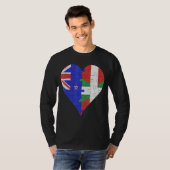 Neuseeländisches baskisches Flaggenherz T-Shirt (Vorne ganz)