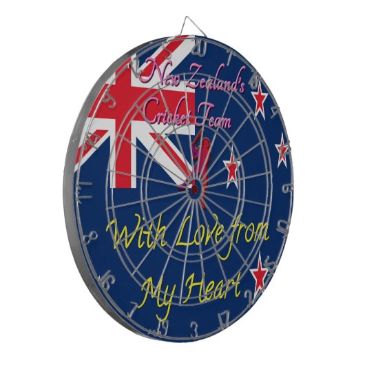 Neuseeländisches Cricket-Team: Liebe aus meiner Ku Dartscheibe (Vorderseite Links)