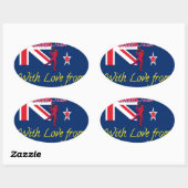 Neuseeländisches Cricket-Team: Liebe aus meiner Ku Ovaler Aufkleber (Blatt)