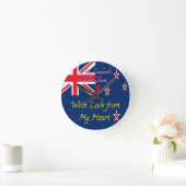 Neuseeländisches Cricket-Team: Liebe aus meiner Ku Runde Wanduhr (Zuhause)