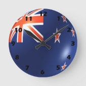 Neuseeländisches Flaggendesign Runde Wanduhr (Vorderseite)