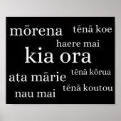 Neuseeländisches Poster mit Kiwi Greetings (Vorne)