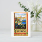 Neuseeländisches Queenstown-Vintage-Poster Postkarte (Stehend Vorderseite)