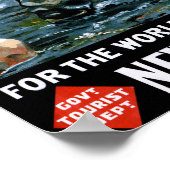 Neuseeländisches Vintage-Poster wiederhergestellt Poster (Ecke)