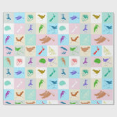 Neuseeländisches Vogelmuster Geschenkpapier (Flach)