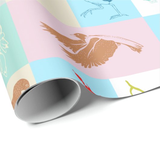 Neuseeländisches Vogelmuster Geschenkpapier (Rolleneckpunkt)