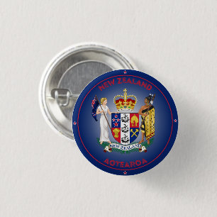 Neuseeländisches Wappen Kreisform Button