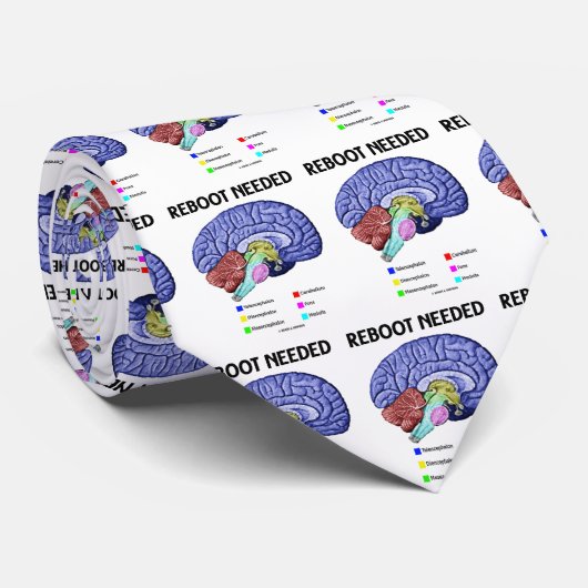 Neustart benötigt (anatomischer Gehirn-Spaß) Krawatte (Gerollt)