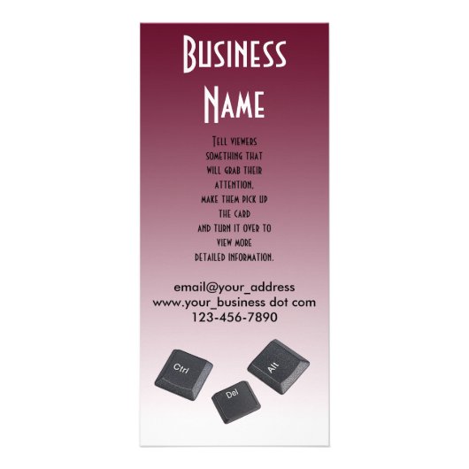 Neustart der Computertasten Fotovorlage Werbekarte (Vorne)