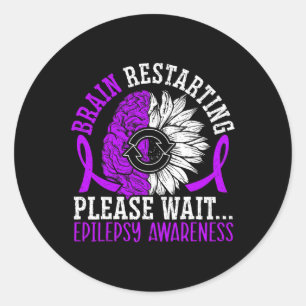 Neustart des Gehirns Bitte warten Epilepsie Aw Runder Aufkleber