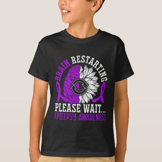 Neustart des Gehirns Bitte warten Epilepsie Aw T-Shirt (Vorderseite)