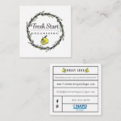 Neustart-Stechpalmen-Verschluss-Visitenkarten Quadratische Visitenkarte (Vorne/Hinten)