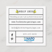 Neustart-Stechpalmen-Verschluss-Visitenkarten Quadratische Visitenkarte (Rückseite)