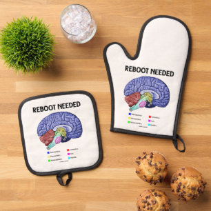 Neustarten des benötigten Brain Anatomy Geek Spaße Ofenhandschuh & Topflappen-Set