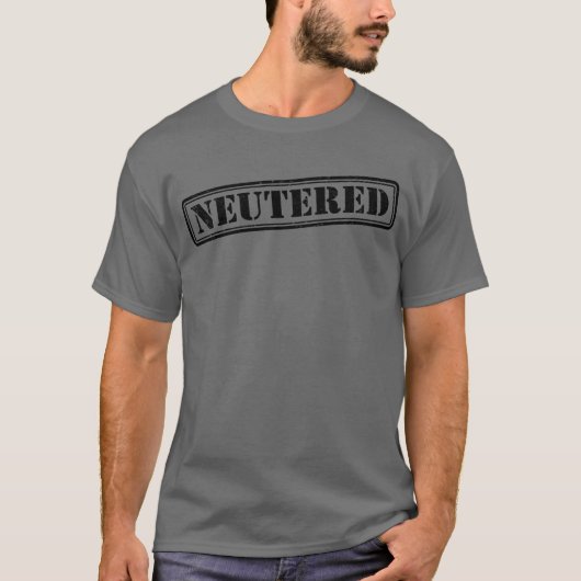Neutered Briefmarke Funny Mens Vasectomy Geschenk  T-Shirt (Vorderseite)
