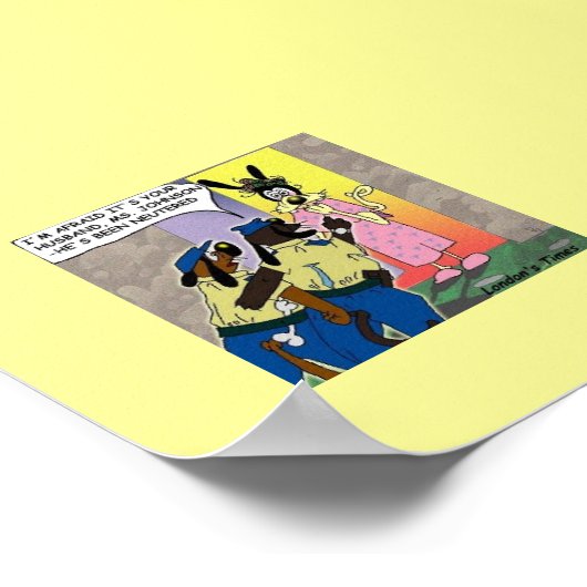 Neutered Dog Funny Cartoon Poster (Ecke)