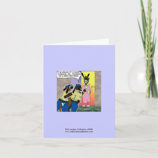 Neutered Hund Funny Cartoon Note Card Karte (Vorderseite)