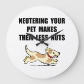 Neutering Nuts Dog Große Wanduhr (Vorderseite)