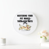 Neutering Nuts Dog Große Wanduhr (Zuhause)