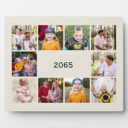 Neutral 10 Jahre Fotokollage Jahr in Überprüfung Fotoplatte (Vorderseite)