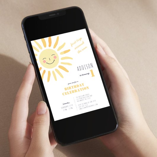 Neutral 1. Geburtstag Einladung