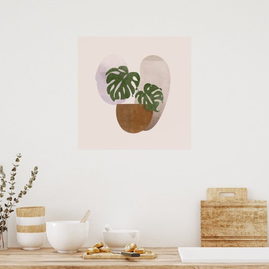 Neutral 2 Einfache Boho Zeichnungen Boho Chic Ästh Poster (Küche)